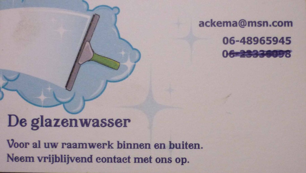 Het visitekaartje van de glazenwasser van de Berkelselaan in Rotterdam